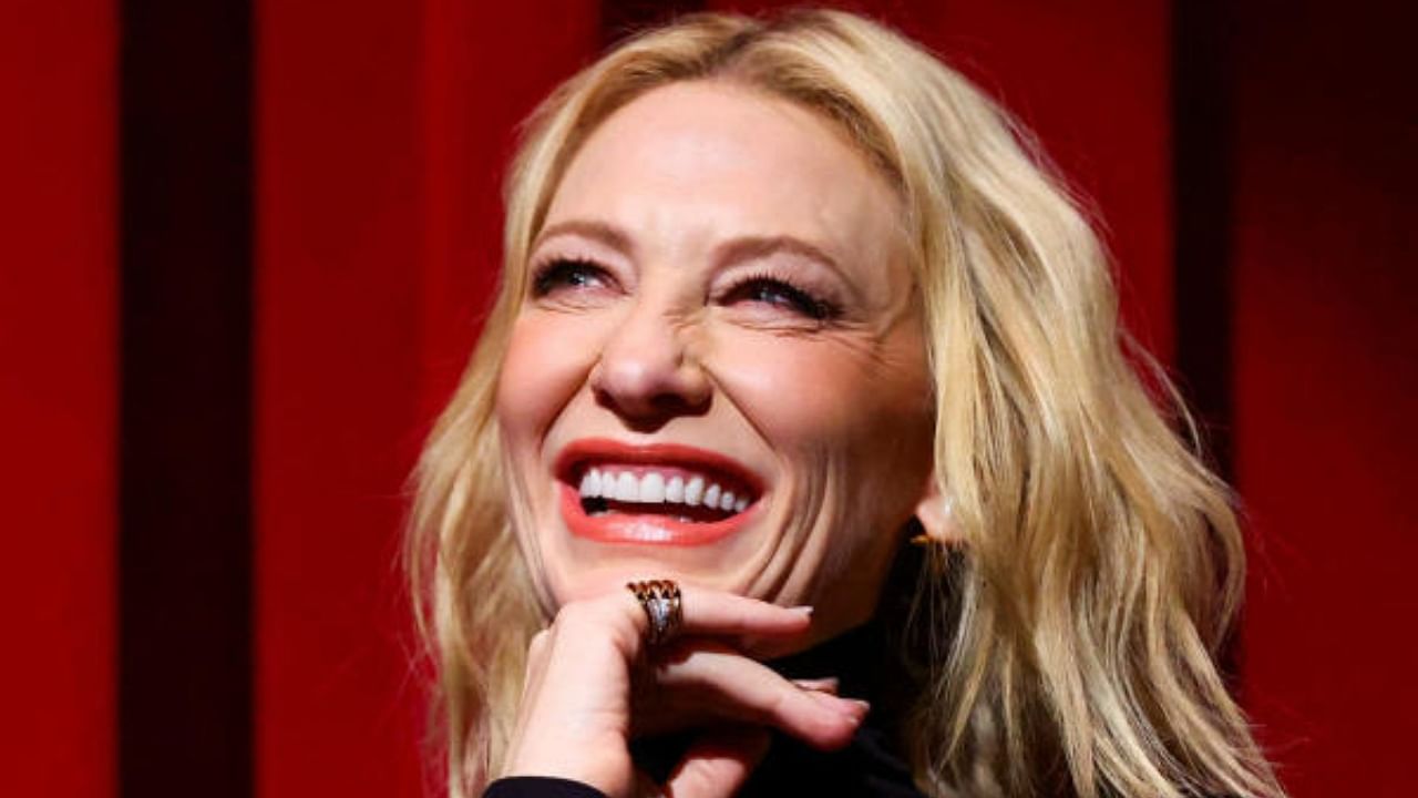 Cast member and executive producer Cate Blanchett reacts during the screening of the movie 'Tar' at the 73rd Berlinale International Film Festival. Credit: Reuters Photo