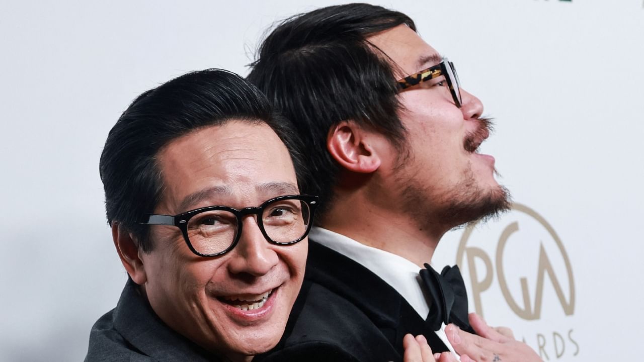 'Everything Everywhere' actor Ke Huy Quan and director Daniel Kwan attend the 34th Annual Producers Guild Awards at the Beverly Hilton in Beverly Hills, California. Credit: Reuters Photo