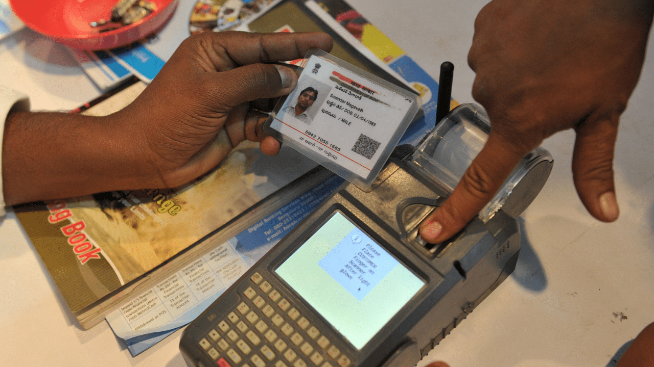 The new security mechanism for Aadhaar-based fingerprint authentication has now become fully functional. Credit: AFP Photo