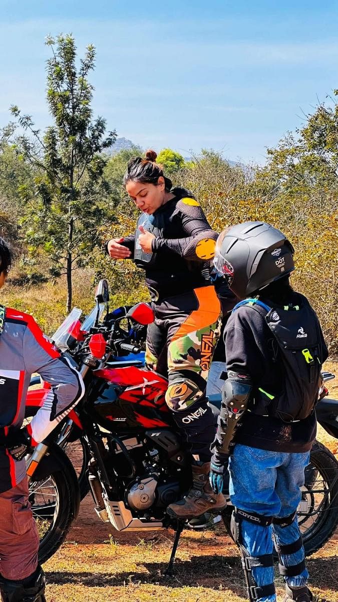 Sameera Dahiya at an off-road training session in Chikkaballapur.