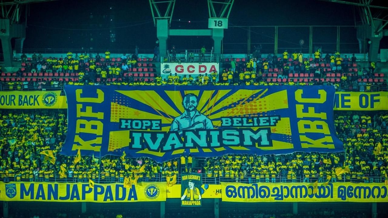 Kerala Blasters fan unveil a tifo for their coach Ivan Vukomanovic. Credit: Instagram/ivanvukomanovic19