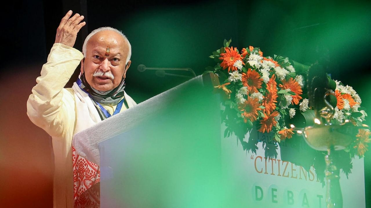 RSS Chief Mohan Bhagwat. Credit: PTI Photo