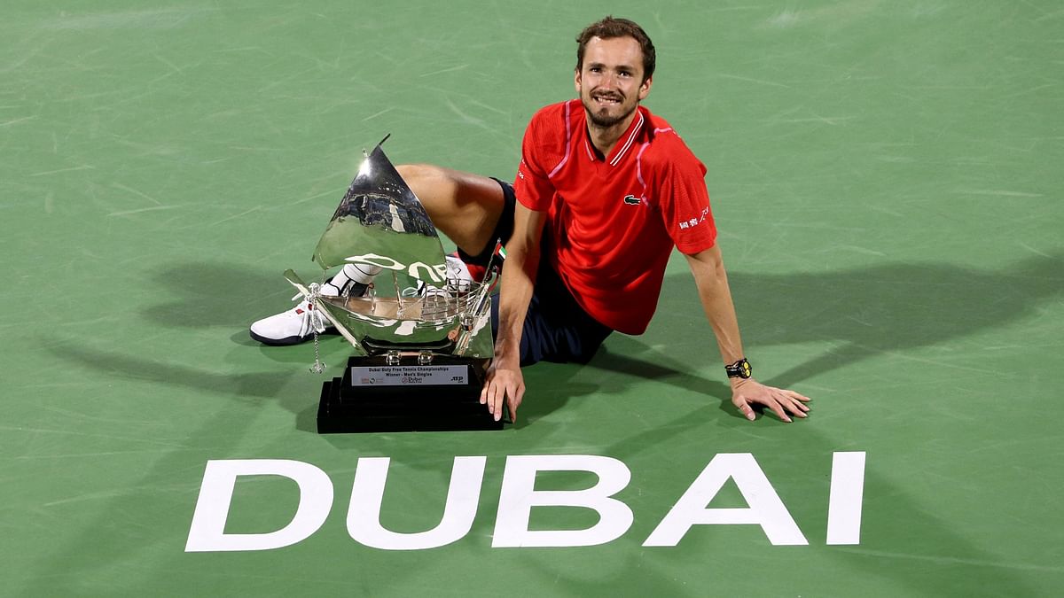 Medvedev mows down Rublev in Dubai final to seal three-title winning streak