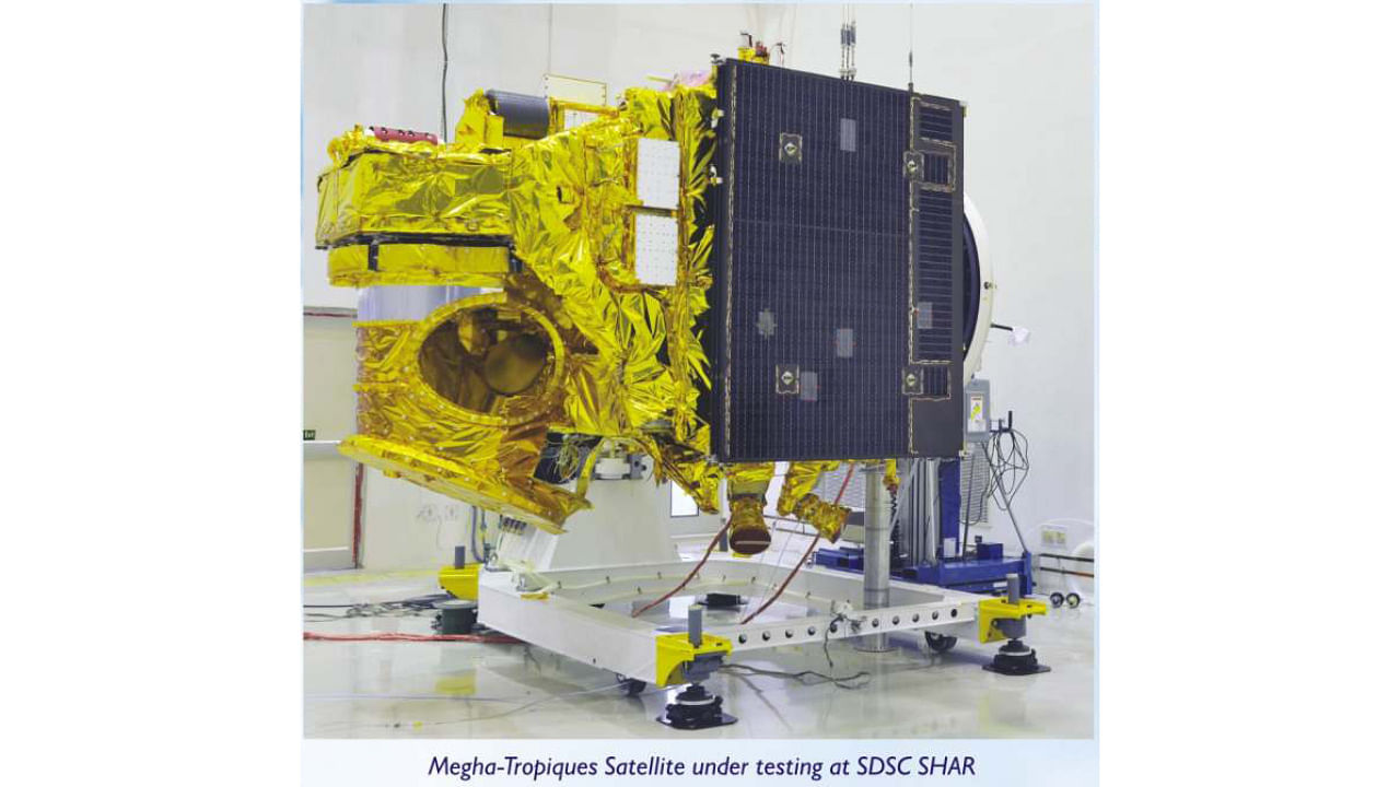 The low Earth satellite, Megha-Tropiques-1 (MT1), was launched on October 12, 2011, as a joint satellite venture of ISRO and the French space agency, CNES for tropical weather and climate studies. Credit: ISRO Telemetry, Tracking and Command Network (ISTRAC) official website