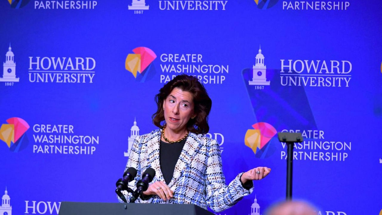 US Commerce Secretary Gina Raimondo. Credit: AFP File Photo