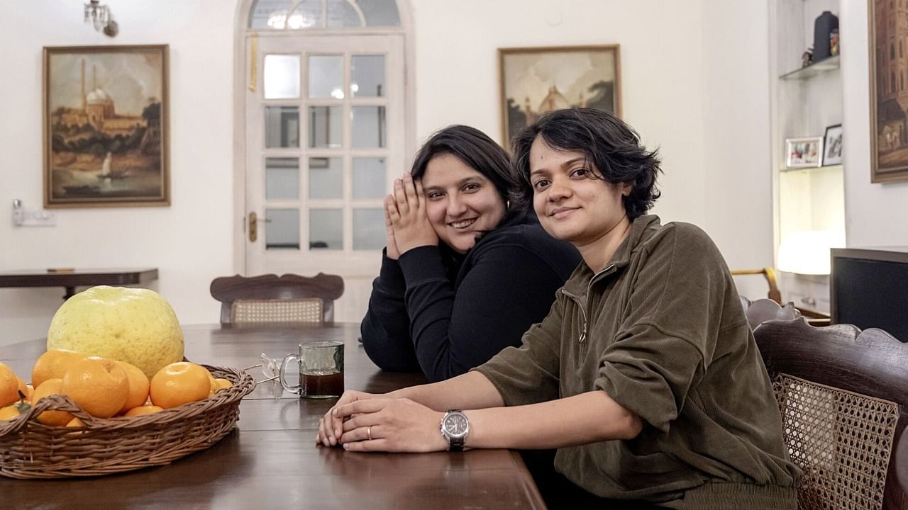 Aditi Anand, left, and Susan Dias became part of the first group of Indians to petition the Supreme Court for the legal right to marry. Credit: Saumya Khandelwal/Bloomberg