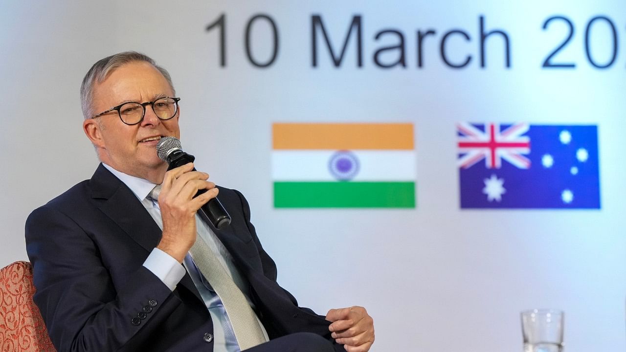 Prime Minister of Australia Anthony Albanese speaks during an event at IIT Delhi, in New Delhi, Friday, March 10, 2023. Credit: PTI Photo