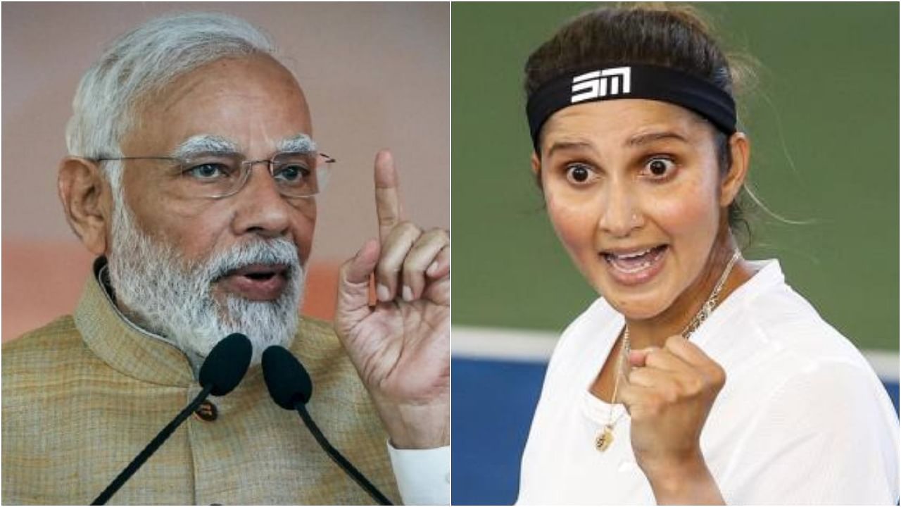 PM Narendra Modi (L) and Sania Mirza. Credit: PTI Photo