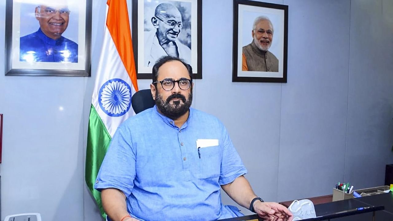 MoS IT Rajeev Chandrasekhar. Credit: PTI Photo