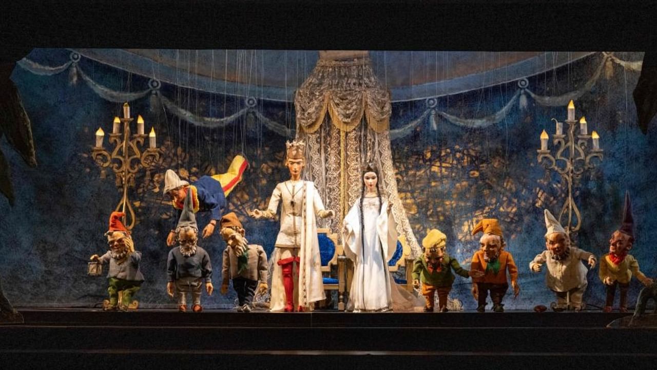 Puppets of the Snow White fairytale puppet show are seen on stage at the UNESCO recognized Salzburg Marionette Theatre in Salzburg, Austria. Credit: AFP Photo