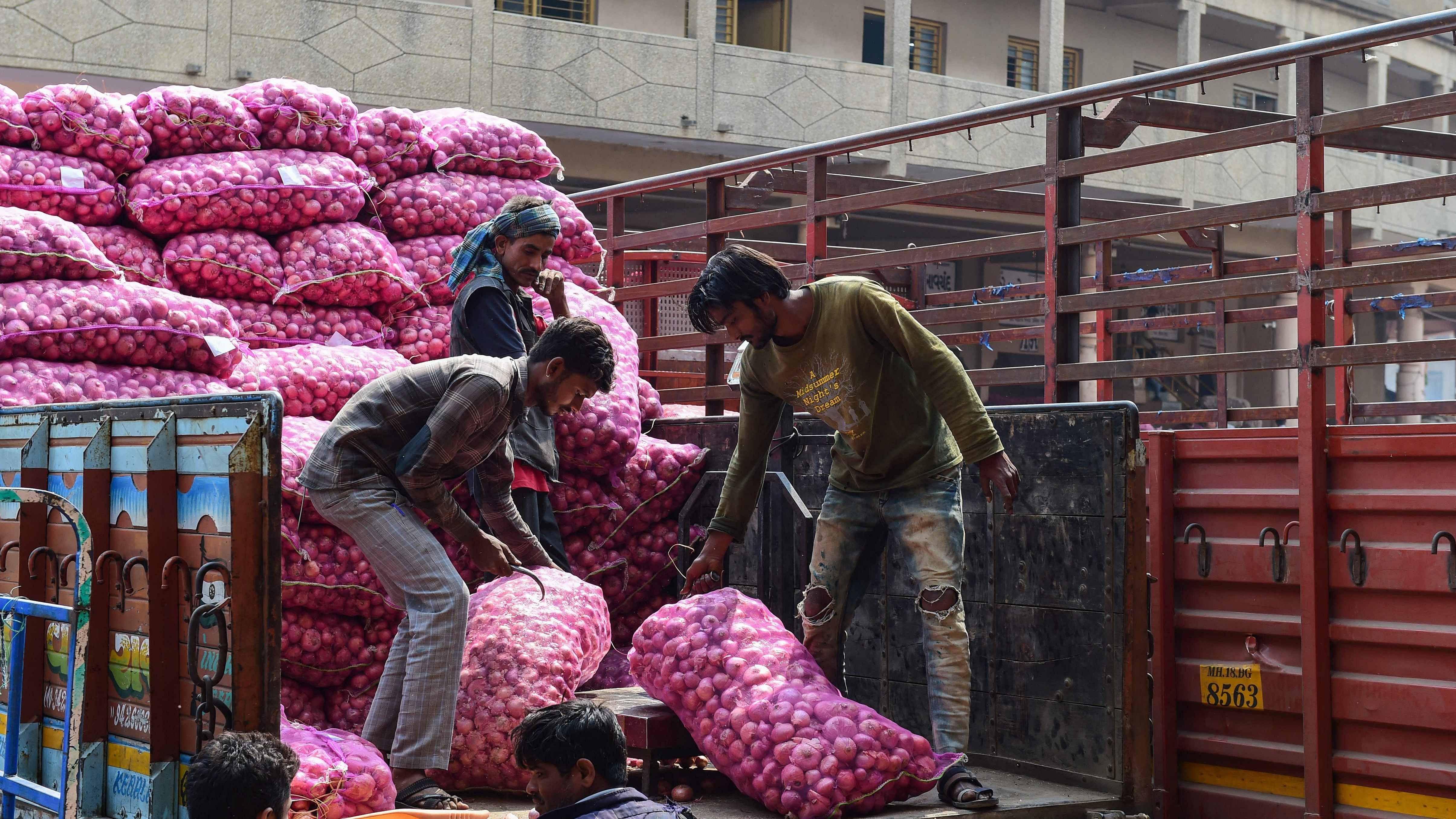 The Maharashtra government on Monday announced an ex-gratia relief of Rs 300 per quintal to onion farmers in the state. Credit: AFP Photo