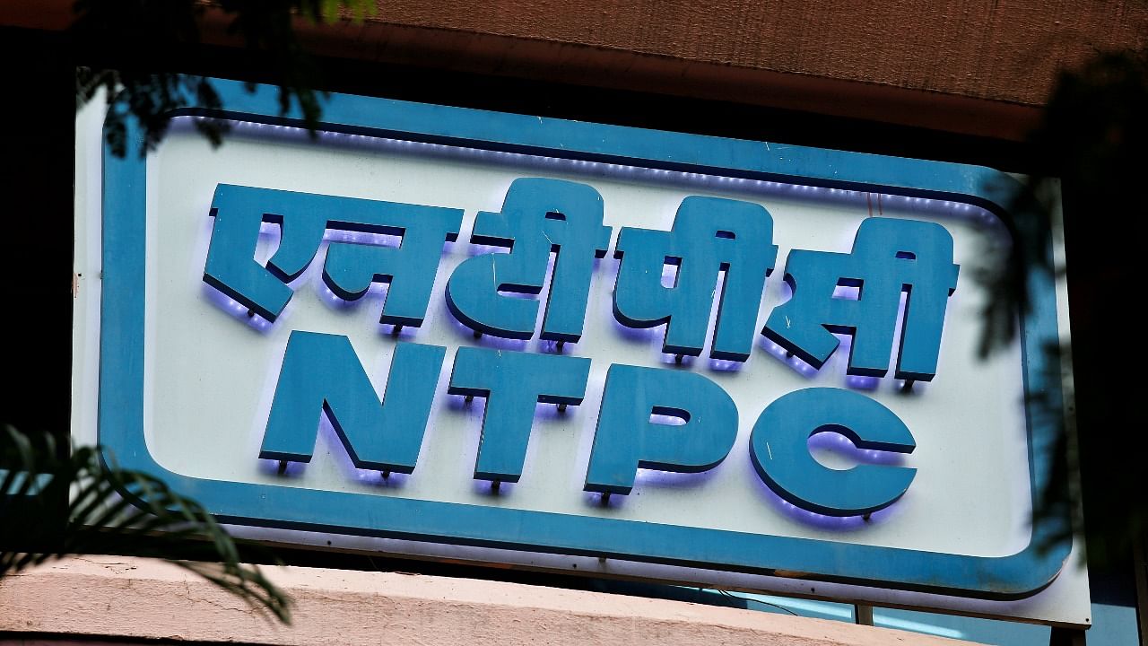 A signboard of NTPC. Credit: Reuters Photo