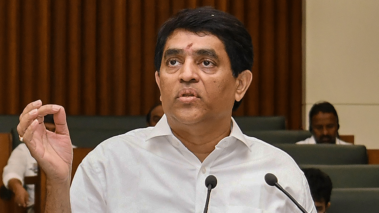 Andhra Pradesh Finance Minister Buggana Rajendranath presents the annual State budget. Credit: PTI Photo