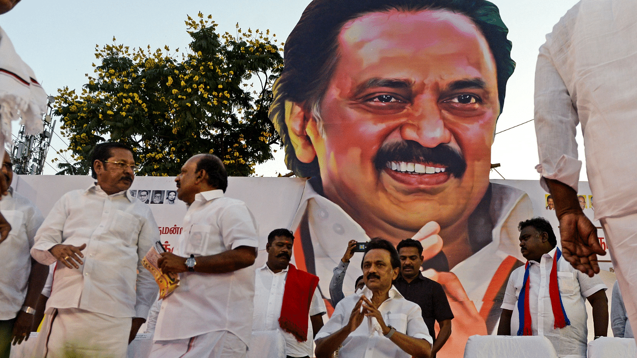 File photo of a DMK rally. Credit: AFP Photo