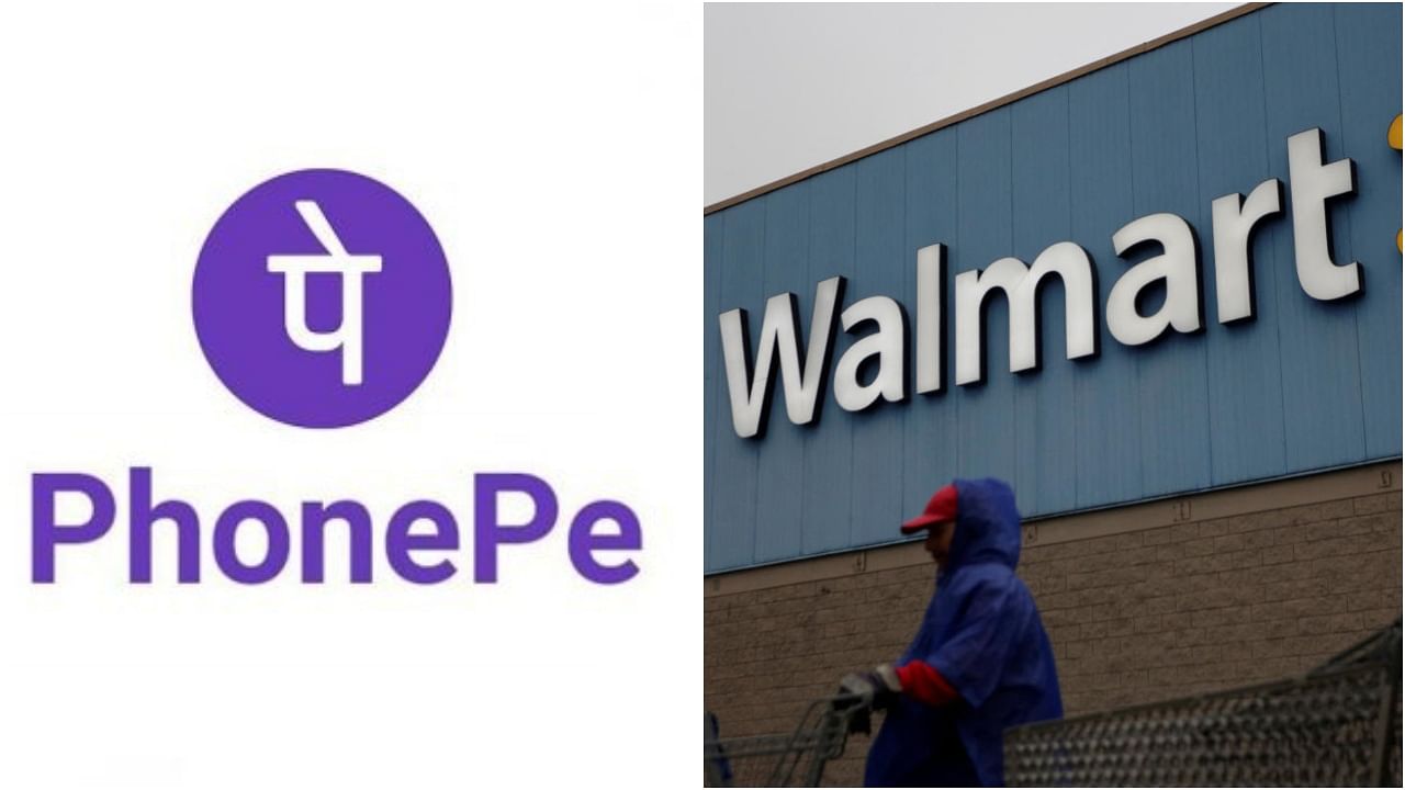 The logo of PhonePe and Walmart. Credit: PTI File Photo