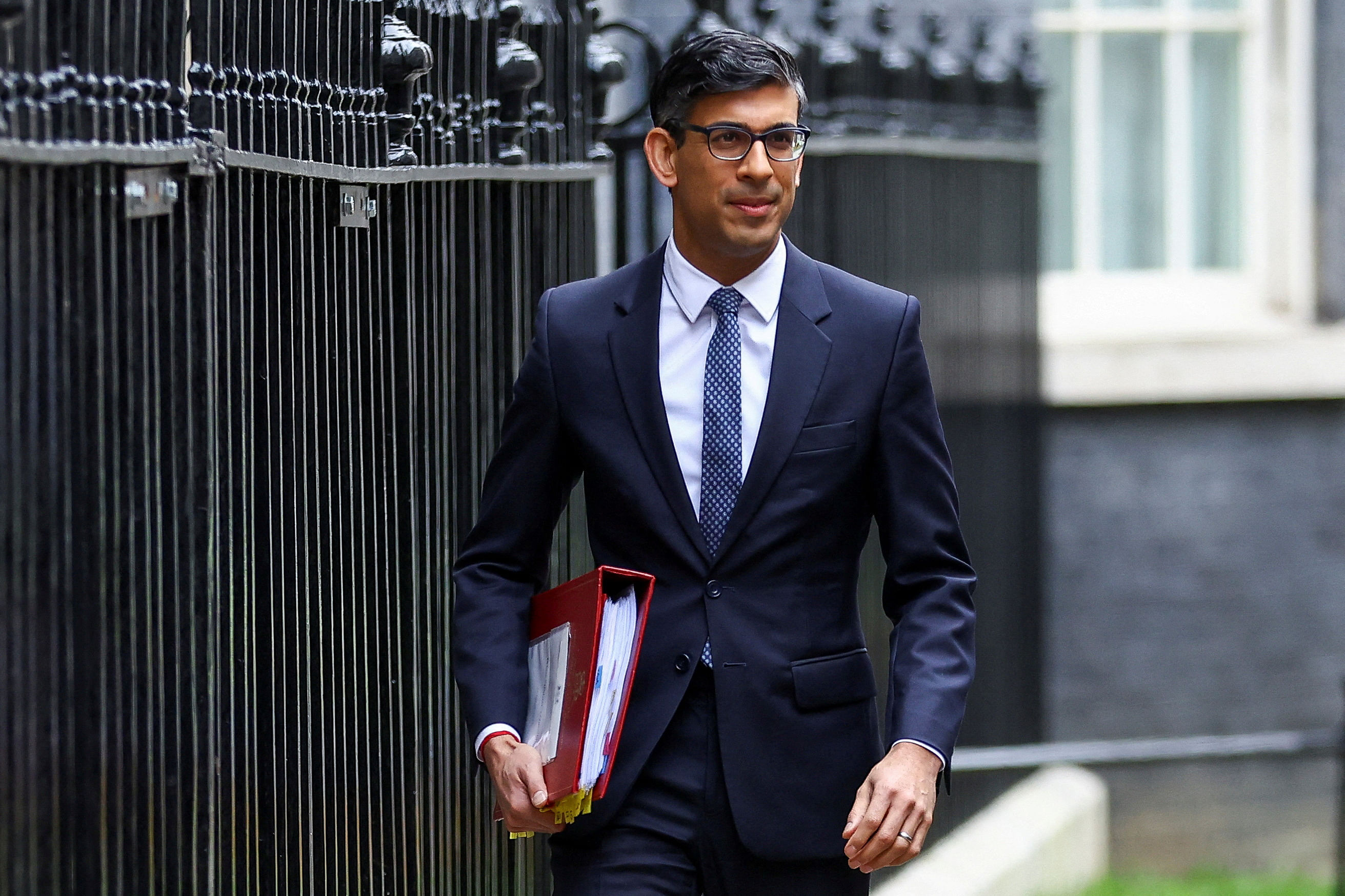 British Prime Minister Rishi Sunak at Downing Street in London, March 15, 2023. Credit: Reuters File Photo