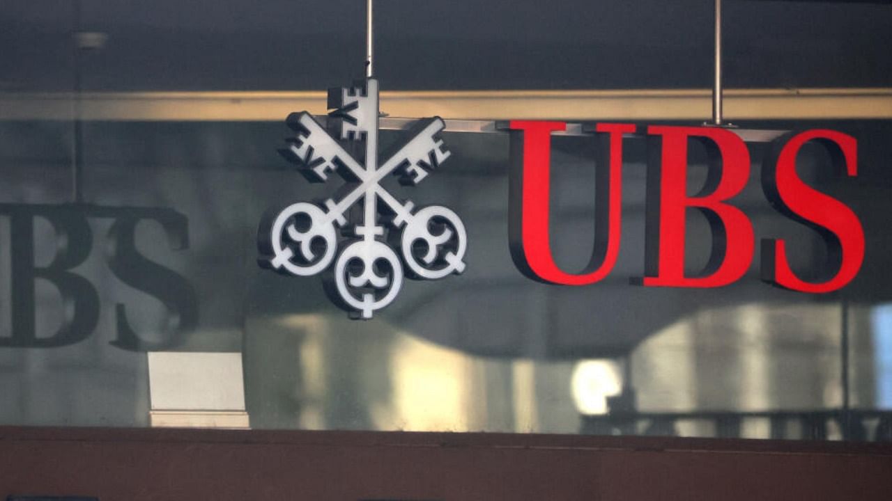A logo is seen on the headquarters of Swiss bank UBS on Paradeplatz in Zurich. Credit: Reuters Photo