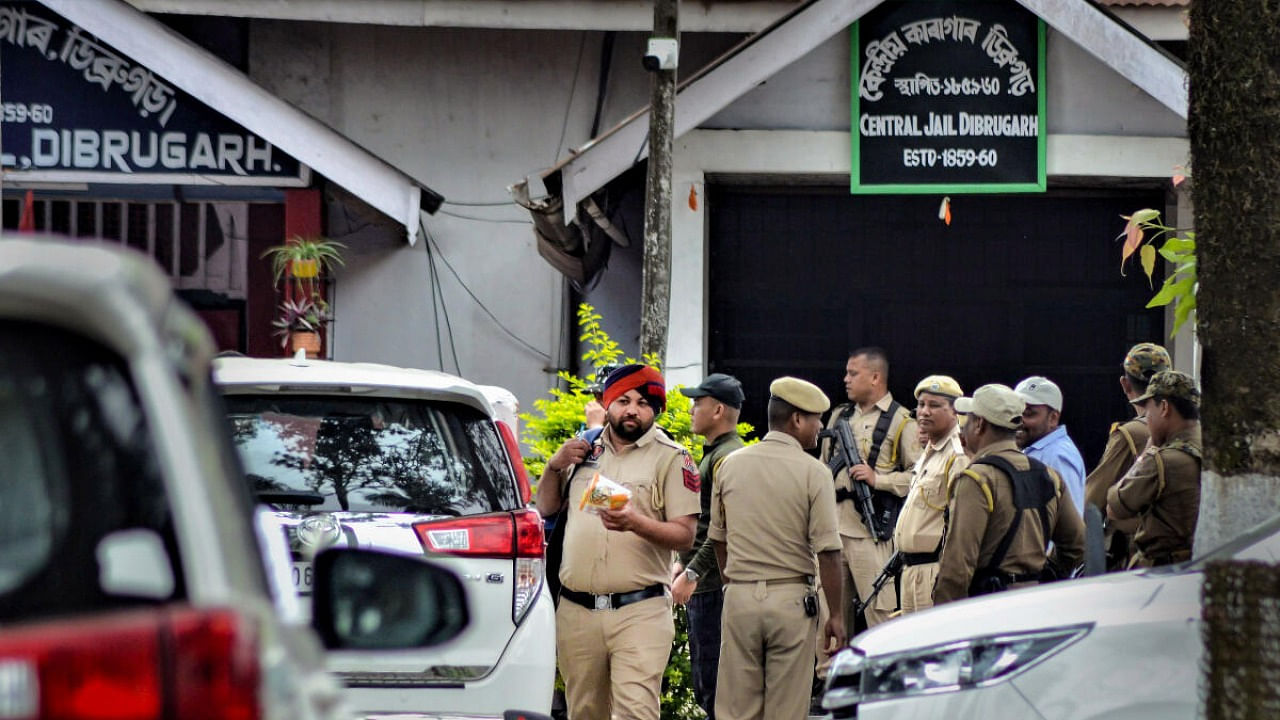 Dibrugarh Central Jail where Punjab Police brought 4 associates of 'Waris Punjab De' founder Amritpal Singh, in Dibrugarh. Credit: PTI Photo