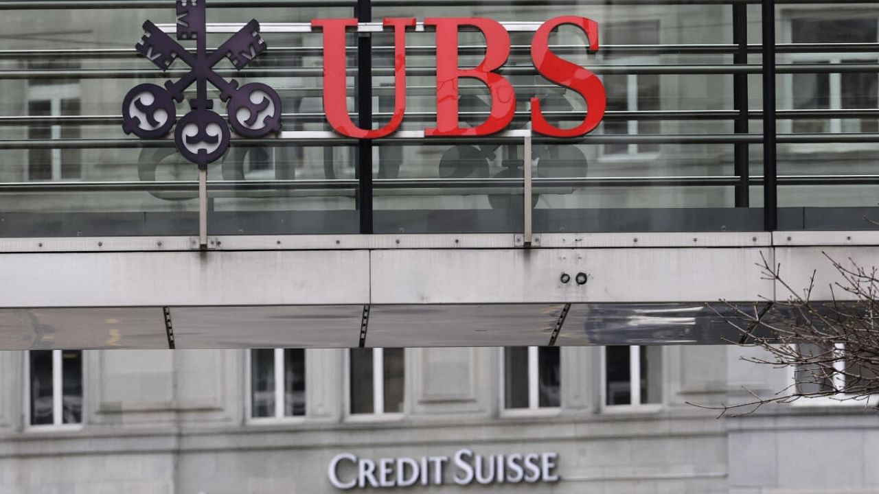 Logos of Swiss banks UBS and Credit Suisse are seen in Zurich. Credit: Reuters Photo