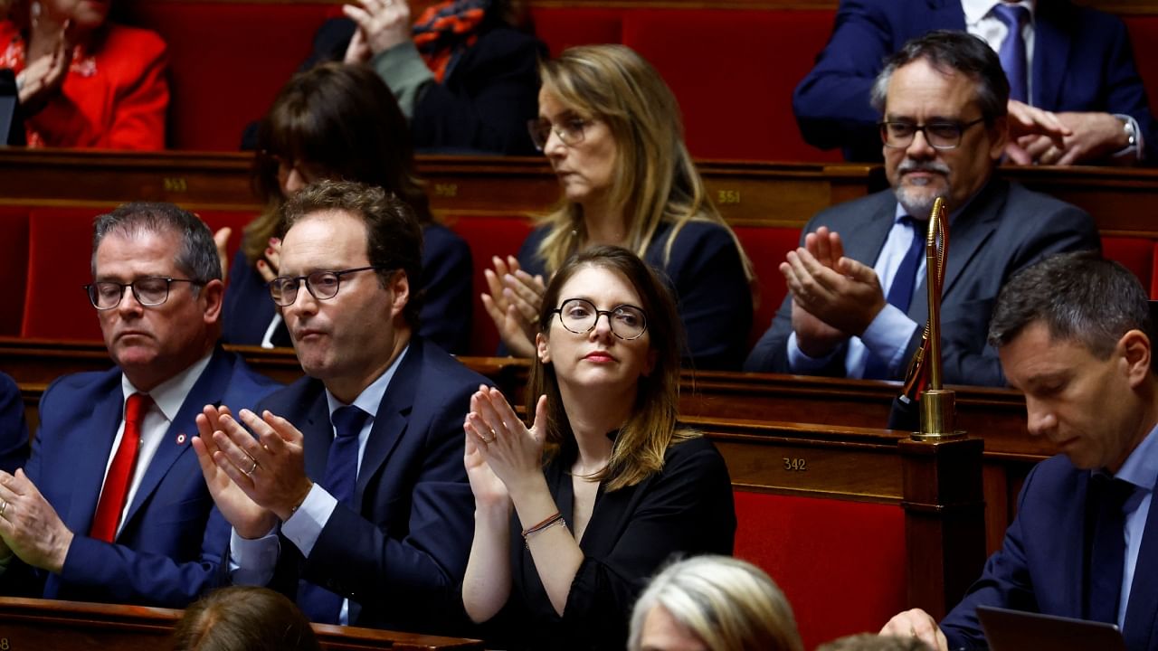 No-confidence vote on pension reform at the National Assembly in Paris, March 20, 2023. Credit: Reuters Photo 
