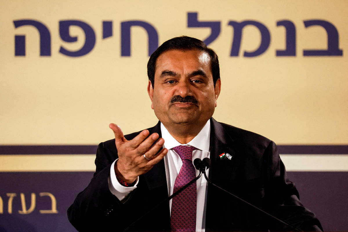 Billionaire Gautam Adani speaks after the Adani Group purchased Haifa Port in January. REUTERS