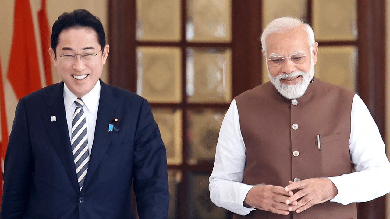 Japan's Prime Minister Fumio Kishida and Narendra Modi. Credit: AFP Photo