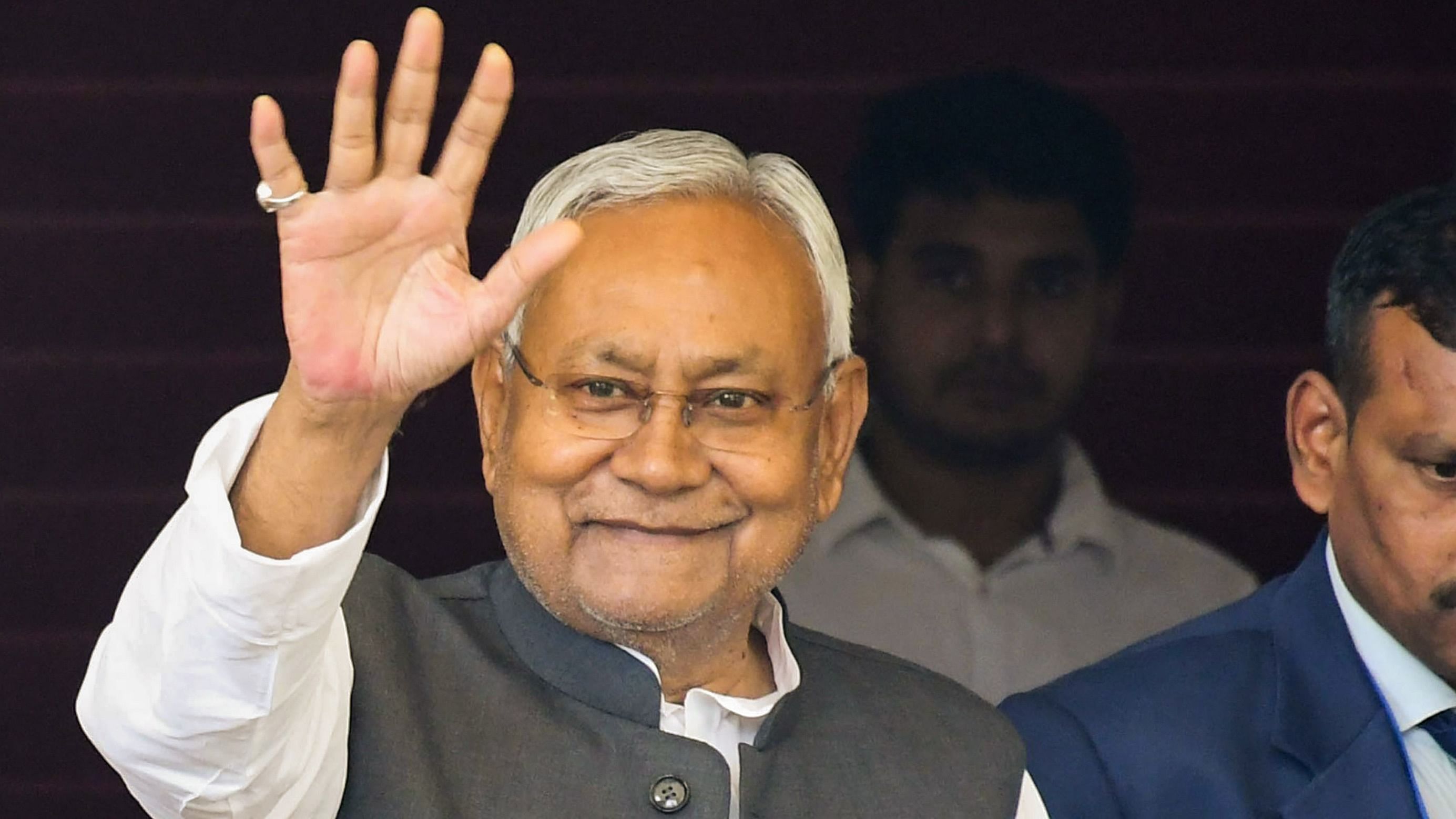 Bihar Chief Minister Nitish Kumar arrives for the Budget Session of Bihar Assembly, in Patna. Credit: PTI Photo