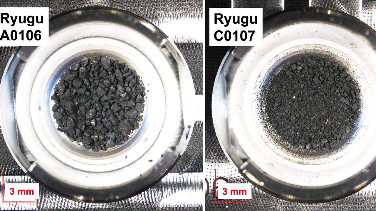 Carbonaceous rock samples retrieved from the asteroid Ryugu, that were subjected to chemical analysis by Hayabusa2 soluble organic matter (SOM) team members, led by Hiroshi Naraoka, Yoshinori Takano and Jason Dworkin, are seen in this undated handout photo. Credit: Reuters/JAXA