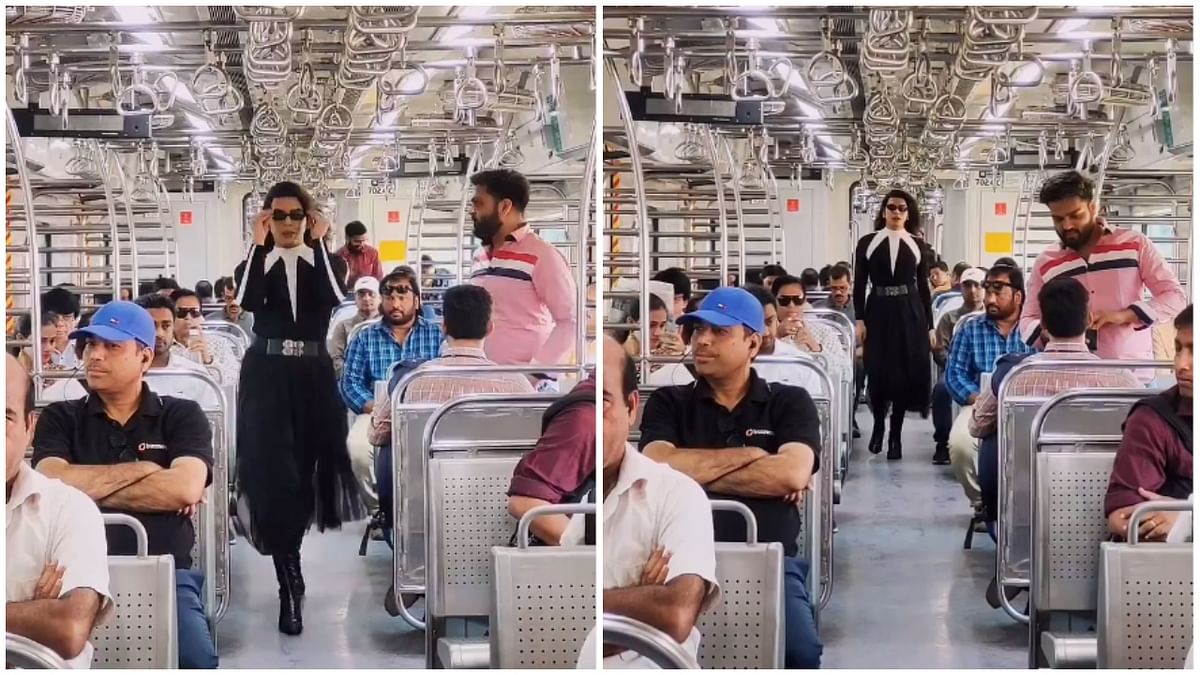 Man in skirt turns showstopper in Mumbai local