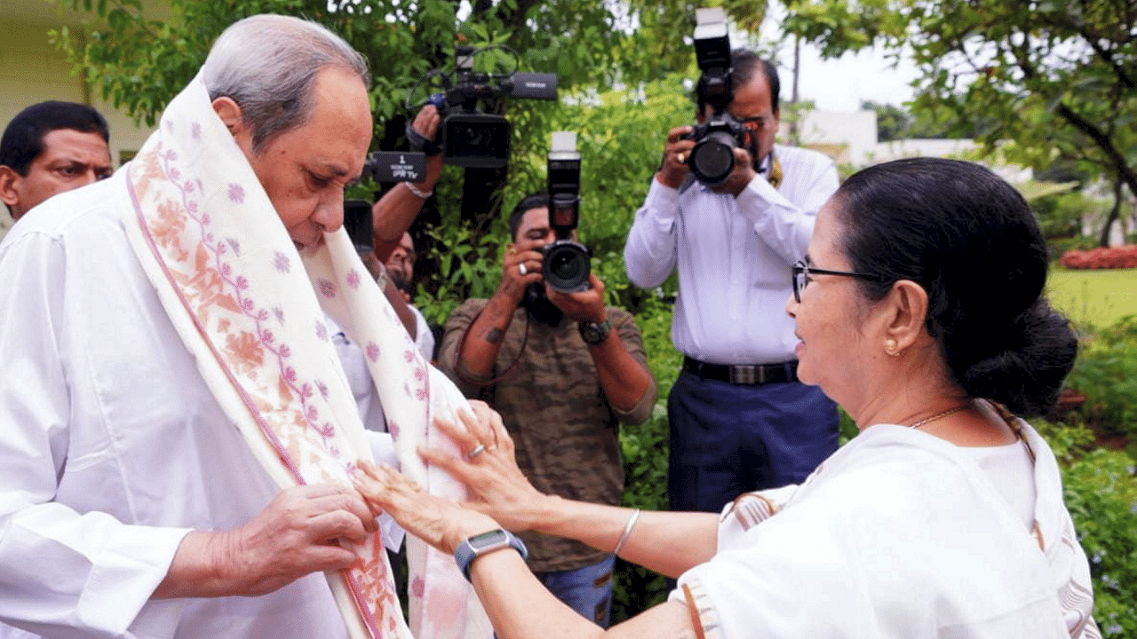 Mamata Banerjee meets Naveen Patnaik. Credit: PTI Photo