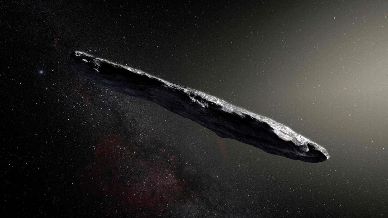 Oumuamua was a peculiar elongated shape, never before observed in comets or asteroids. Credit: AFP Photo / European Southern Observatory / M. Kornmesser