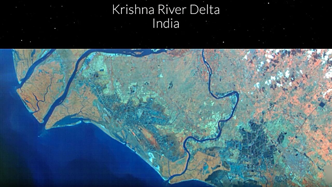  The image of Krishna River Delta (India) released by Pixxel. Credit: PTI Photo
