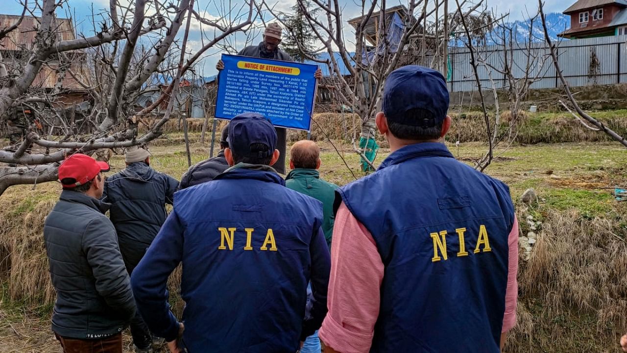 The NIA has earlier carried out raids in this case and seized a huge cache of nine illegal and sophisticated weapons. Credit: PTI Photo