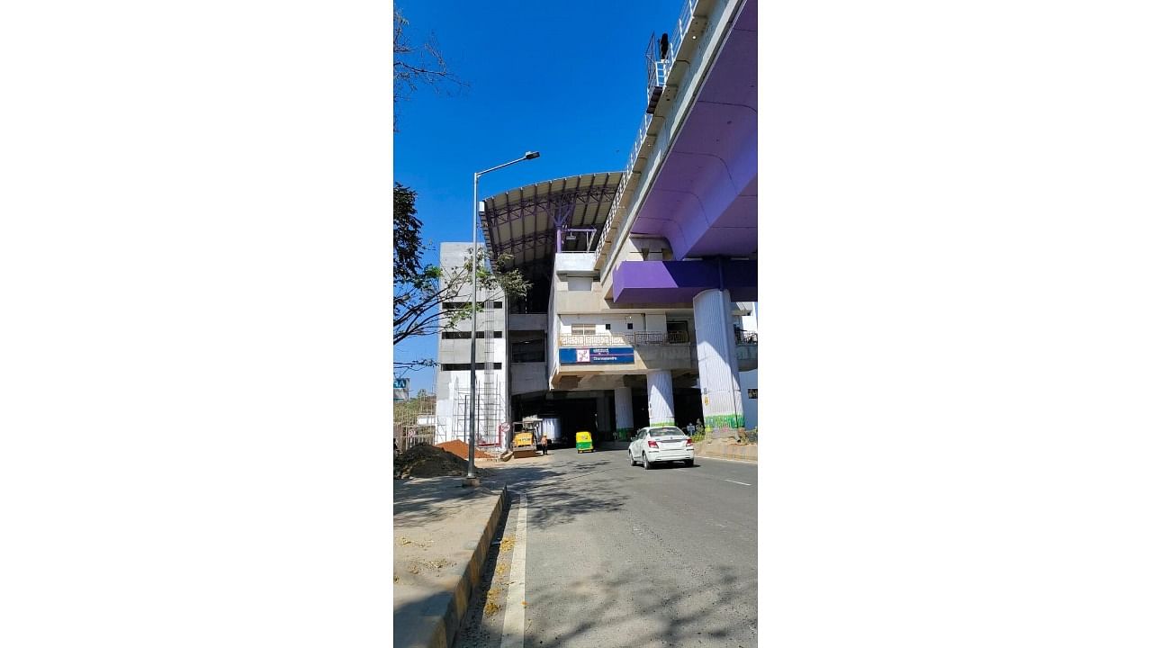 A view of the Channasandra metro station on the Whitefield line. PHOTO/WF Watcher. Credit: Special Arrangement