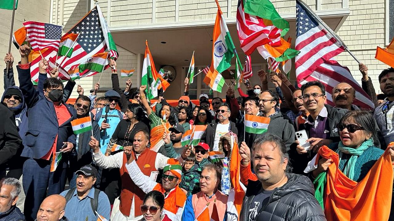 Indians gather at San Francisco consulate. Credit: PTI Photo