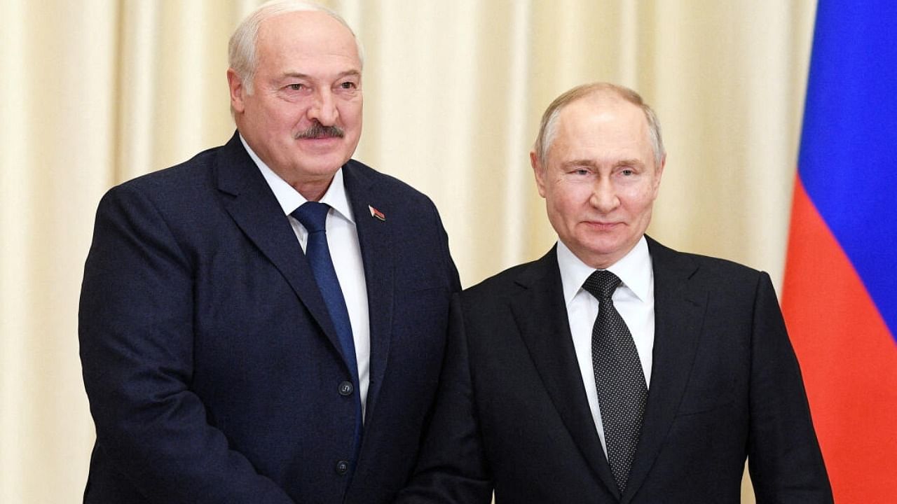 Russian President Vladimir Putin meets with Belarusian President Alexander Lukashenko outside Moscow. Credit: Reuters Photo