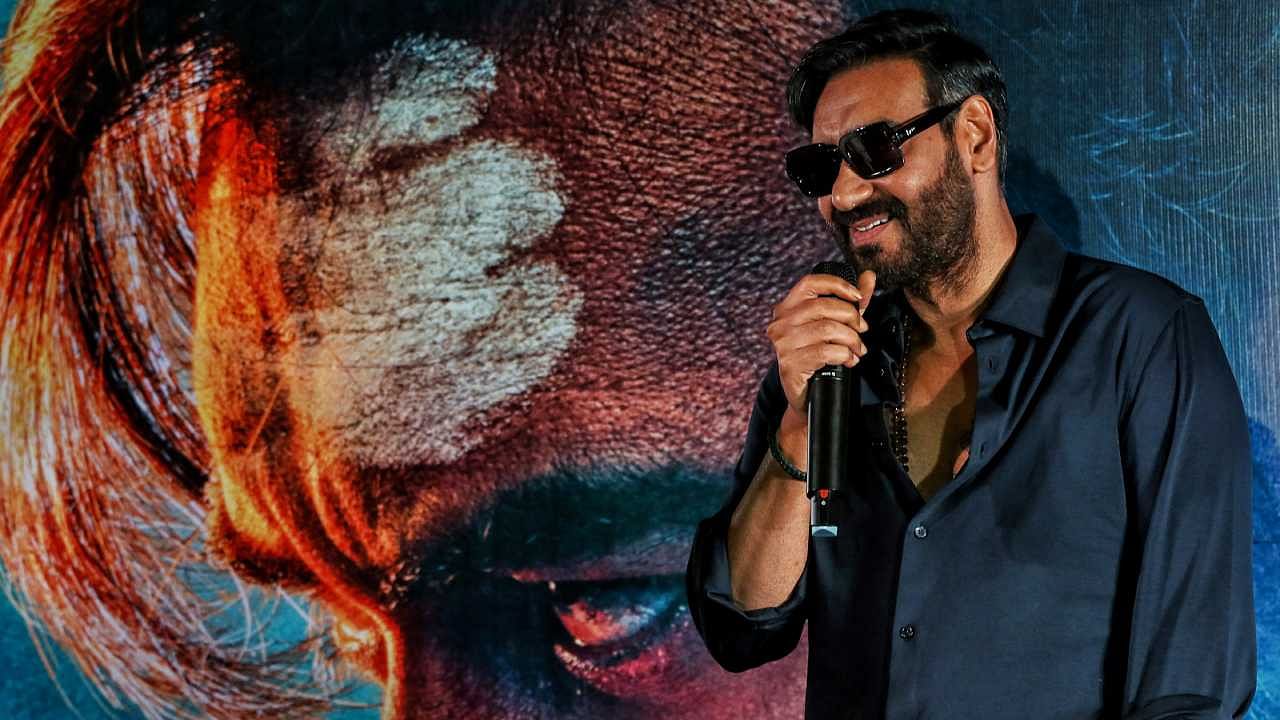 Bollywood actor Ajay Devgn during a promotional event for his upcoming film 'Bholaa' in Jaipur. Credit: PTI Photo