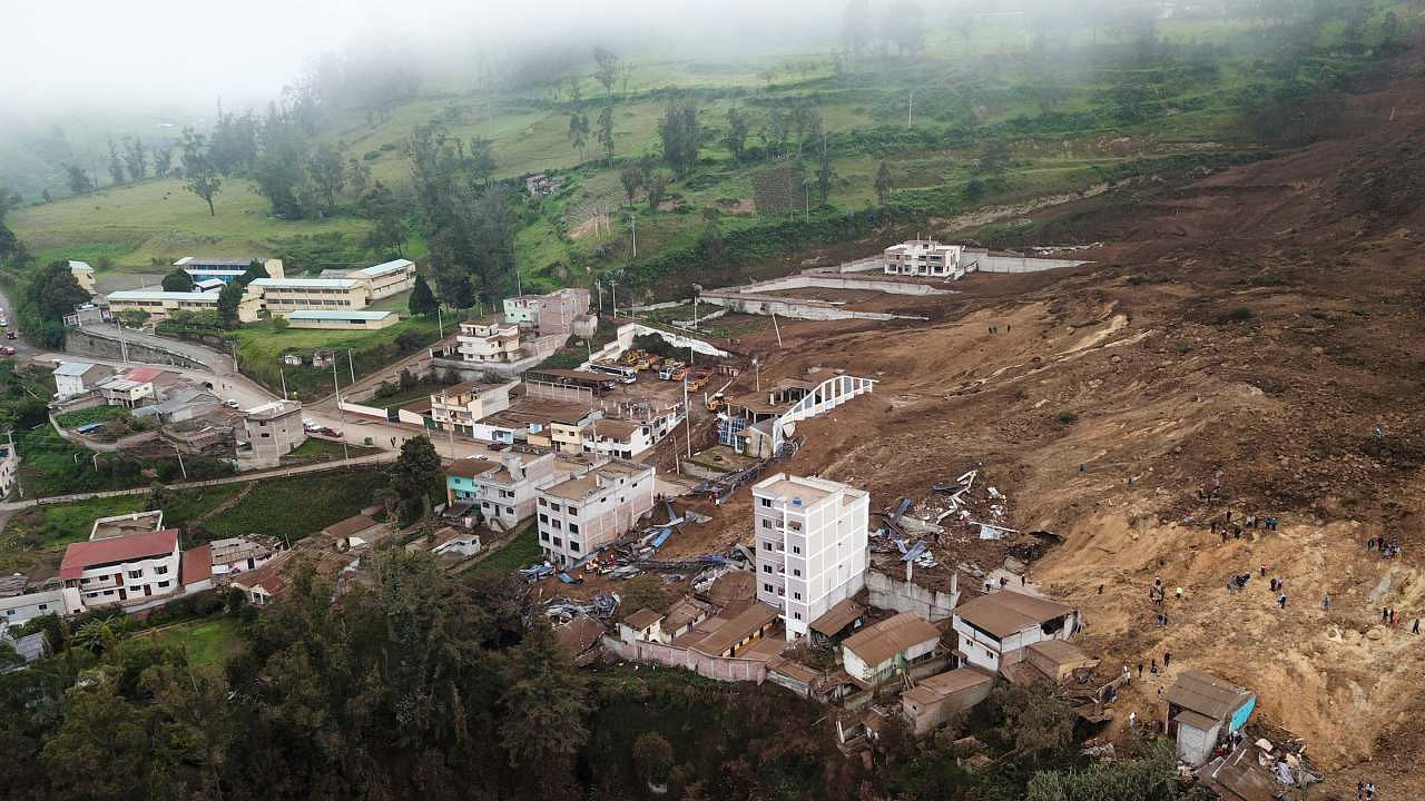 A view shows the site of a landslide in Alausi, Ecuador. Credit: Reuters Photo