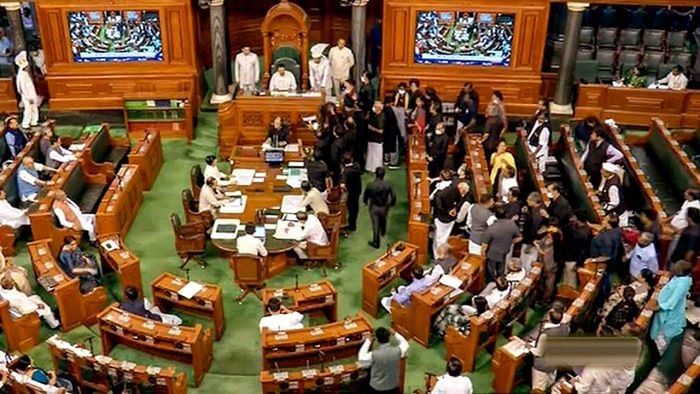 Amid din in the Lower House, Corporate Affairs and Finance Minister Nirmala Sitharaman moved the bill for consideration and passage. The bill was passed without a debate. Credit: PTI Photo