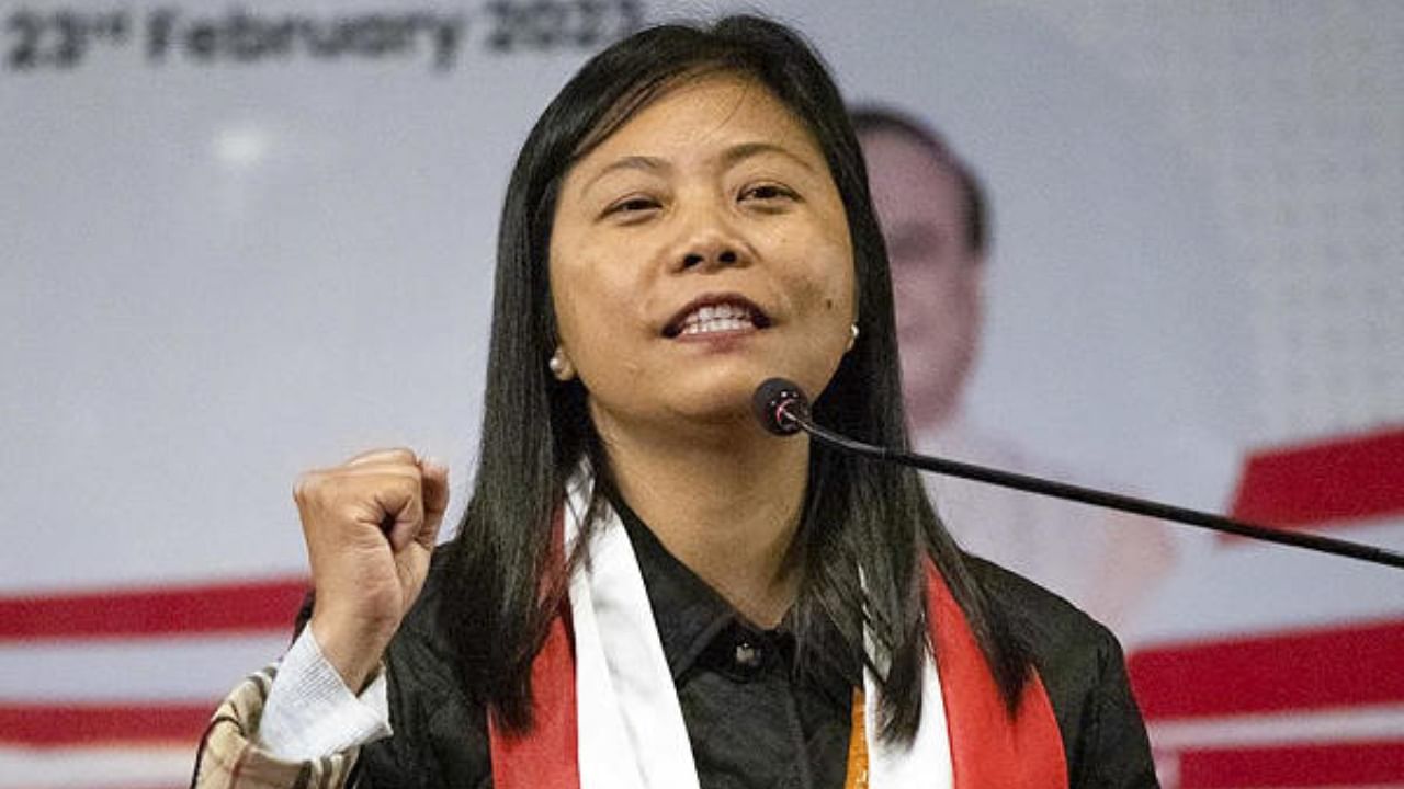 NDPP's Hekani Jakhalu became the first woman from from Nagaland to become MLA after winning from the Dimapur-III constituency in the 2023 Assembly elections. Credit: PTI Photo