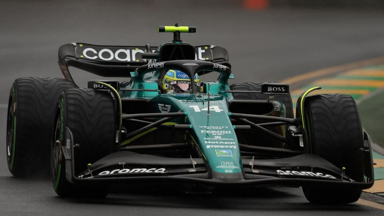 Aston Martin's Spanish driver Fernando Alonso. Credit: AFP Photo