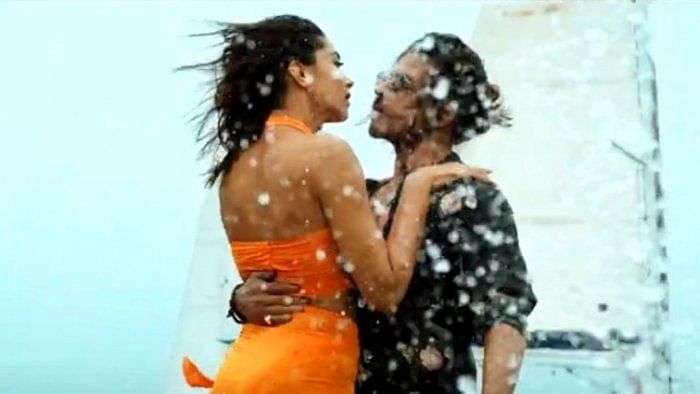 The stylish spy thriller had faced boycott calls over the track prior to its release on January 25, with right wing groups objecting to Deepika Padukone's orange bikini. Some politicians had also slammed the song for hurting religious sentiments. Credit: IANS Photo