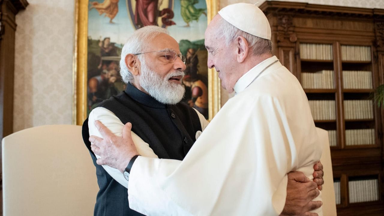 File photo of PM Narendra Modi and Pope Francis. Credit: AP/PTI Photo