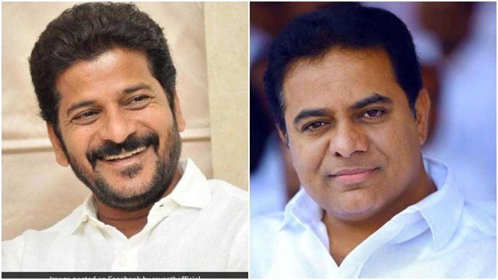 Revanth Reddy (left) and KT Rama Rao file photos. Credit: DH Photo
