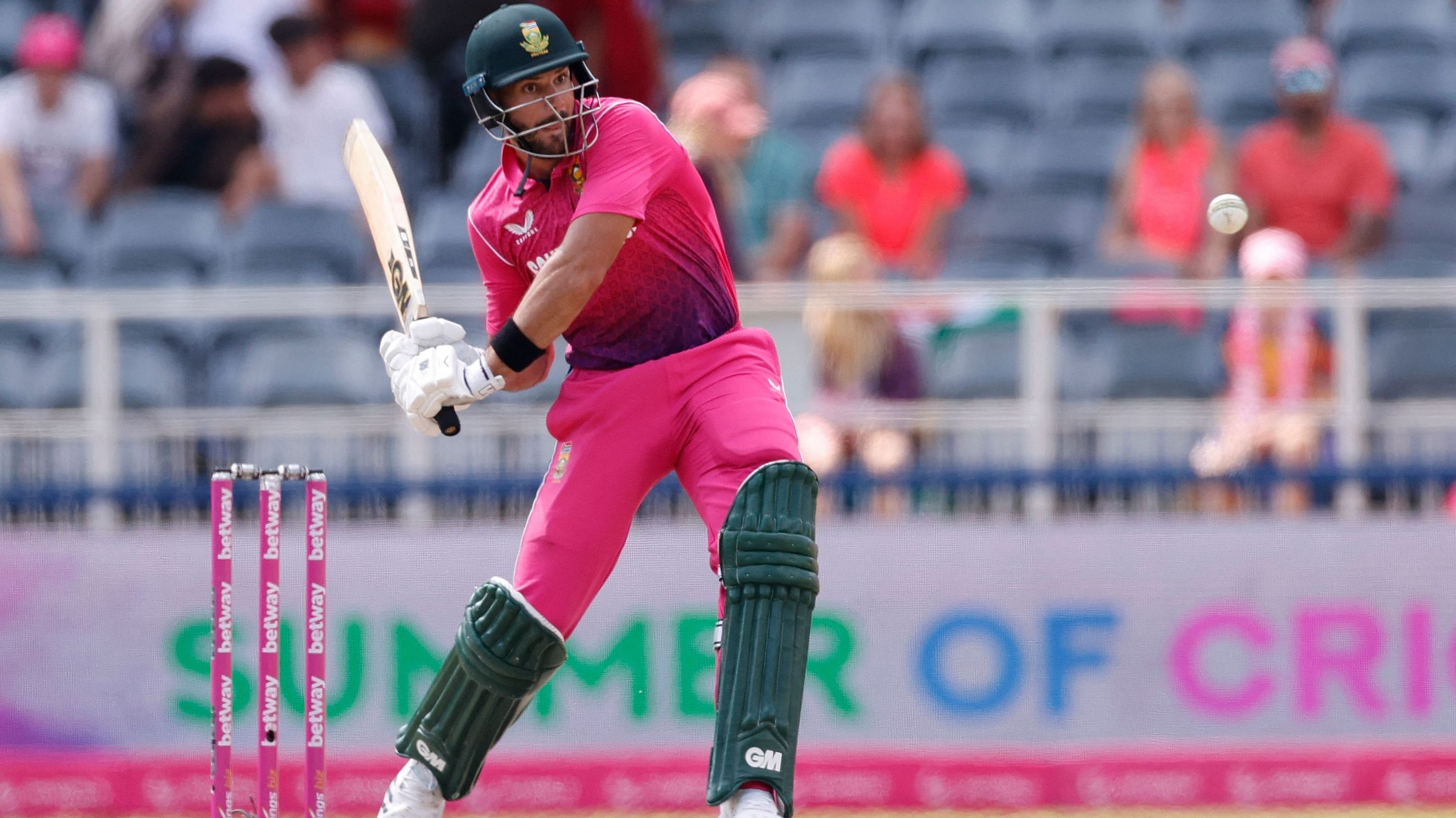 South Africa's Aiden Markram watches the ball during the second one-day international (ODI) cricket match between South Africa and Netherlands. Credit: AFP Photo