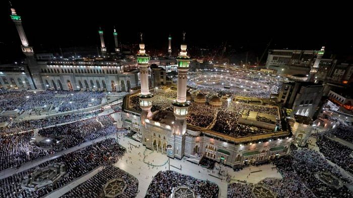 Muslims pray at the Grand Mosque during the annual Haj pilgrimage in the holy city of Mecca, Saudi Arabia. Credit: Reuters Photo