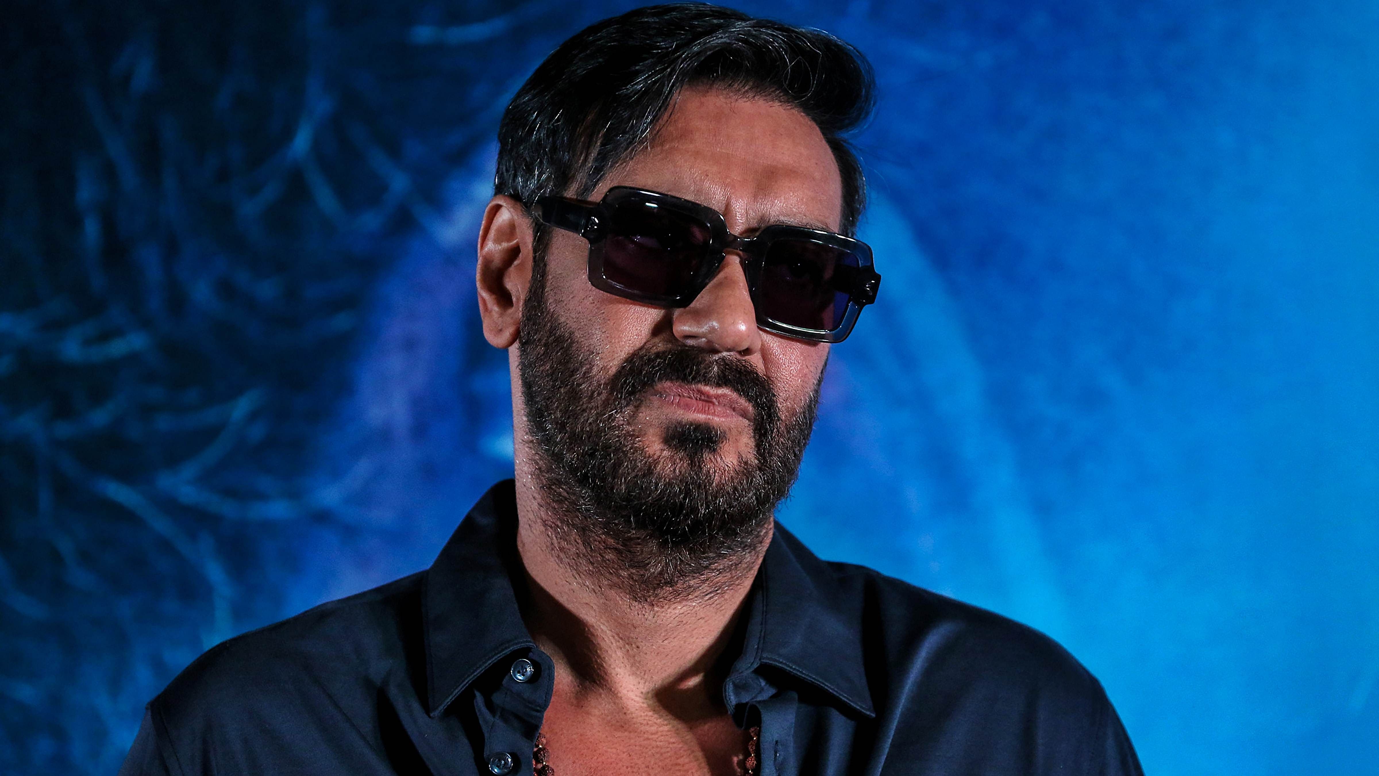 Bollywood actor Ajay Devgn during a promotional event for his upcoming film 'Bholaa'. Credit: PTI Photo