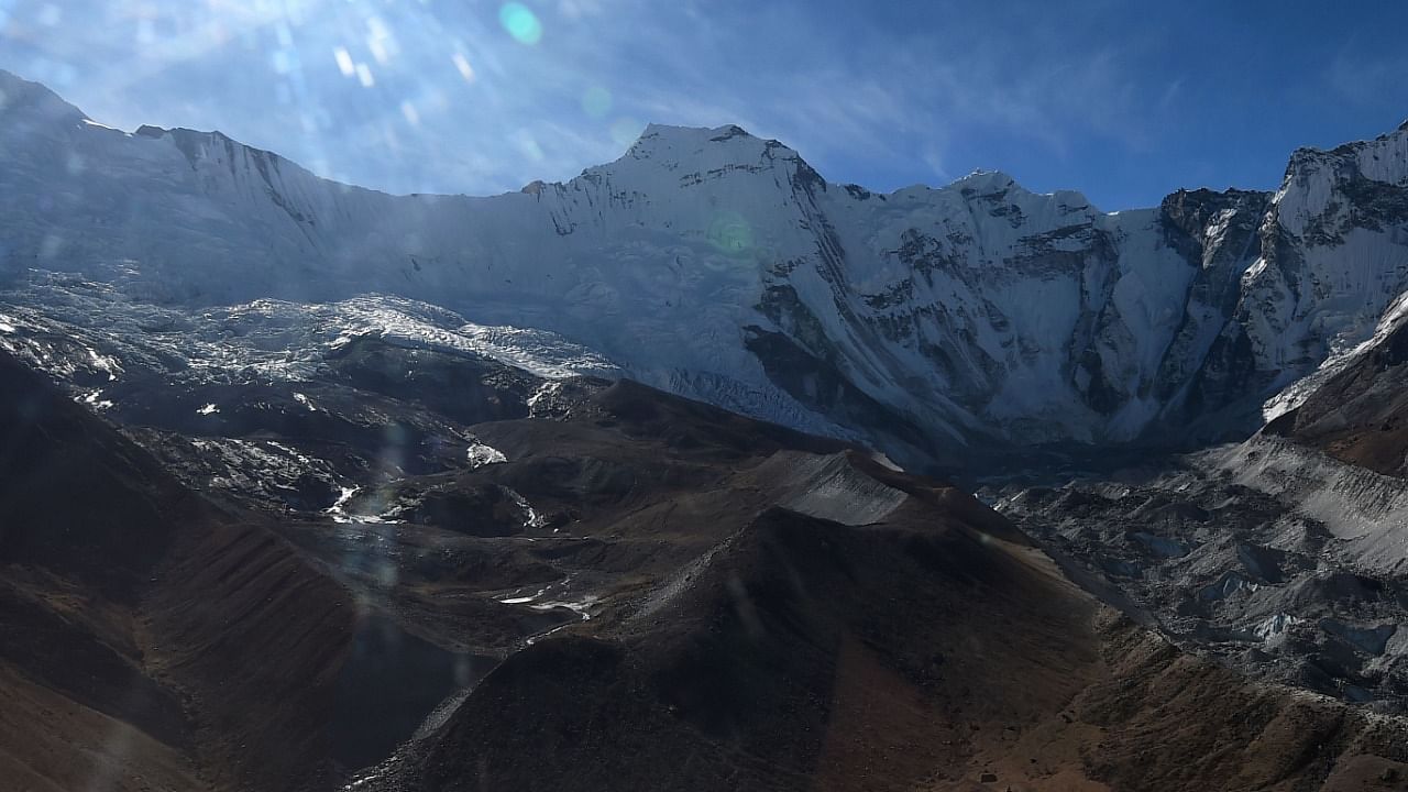 A glacier in the Everest region of Nepal, in the Solukhumbu district some 140km northeast of Kathmandu. Credit: AFP Photo