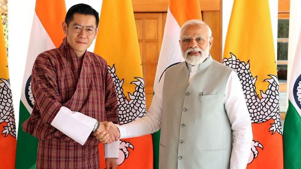 King of Bhutan meets PM Narendra Modi in Delhi. Credit: Twitter/@ANI