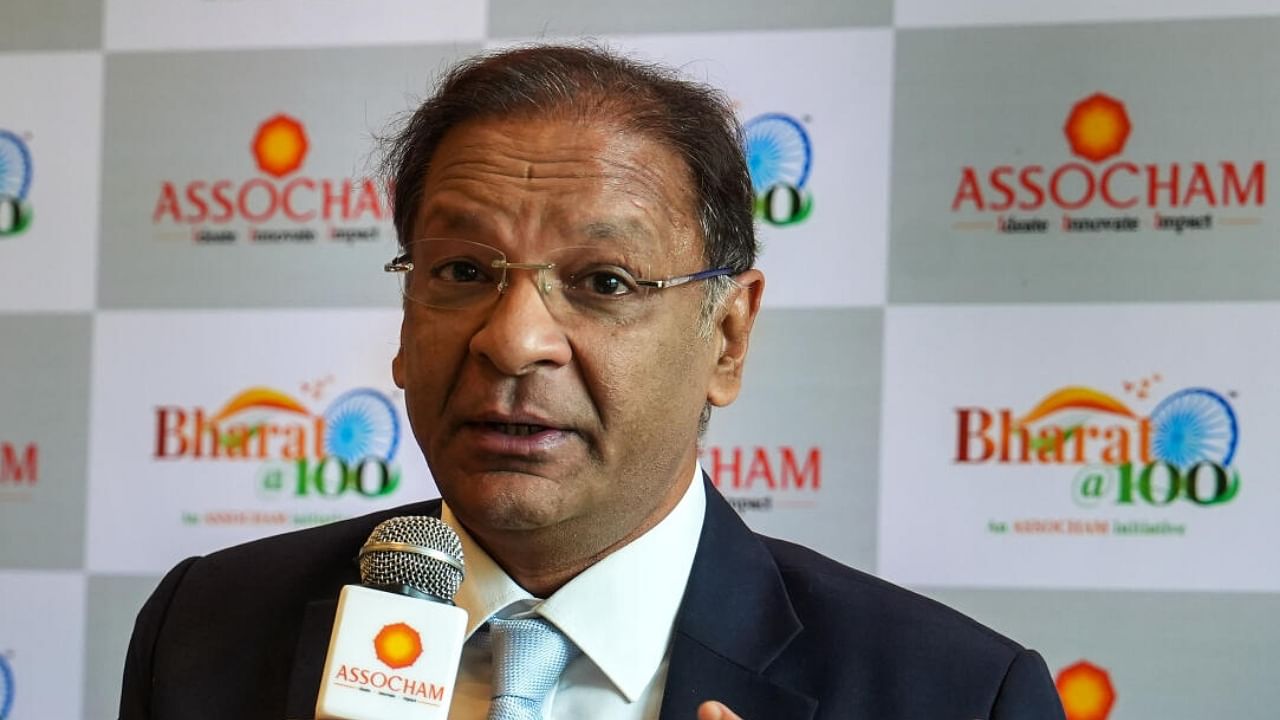 Associated Chambers of Commerce and Industry of India (ASSOCHAM) President Ajay Singh addresses a press conference, in New Delhi, Tuesday, April 4, 2023. Credit: PTI Photo